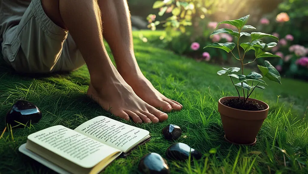 Moon Signs and Emotional Absorption Earth Moon grounding practice outdoors, using plants and crystals for energetic stability and personal empowerment