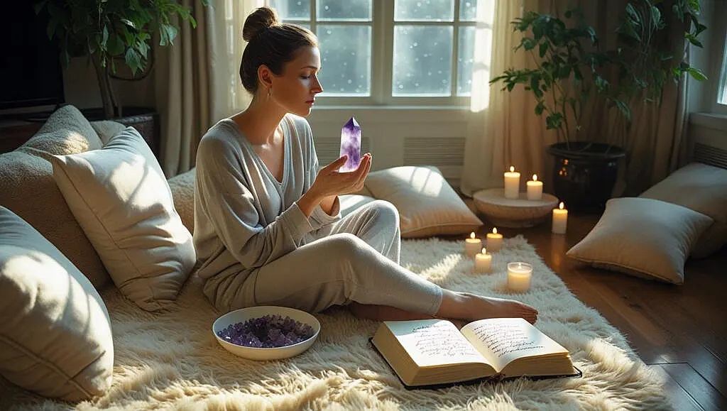 Moon Signs and Emotional Absorption Water Moon grounding ritual at home with crystal meditation, journaling, and infused water for emotional absorption release