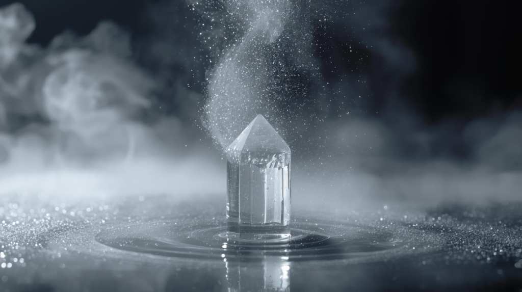 Misting crystals with moon-infused water for a gentle, smoke-free cleansing ritual aligned with sensitive energy work.