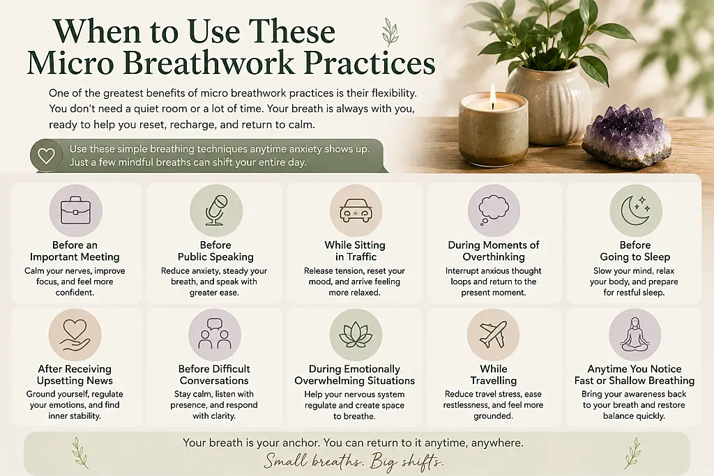Micro Breathwork Practices: 7 Simple Techniques When to Use These Micro Breathwork Practices