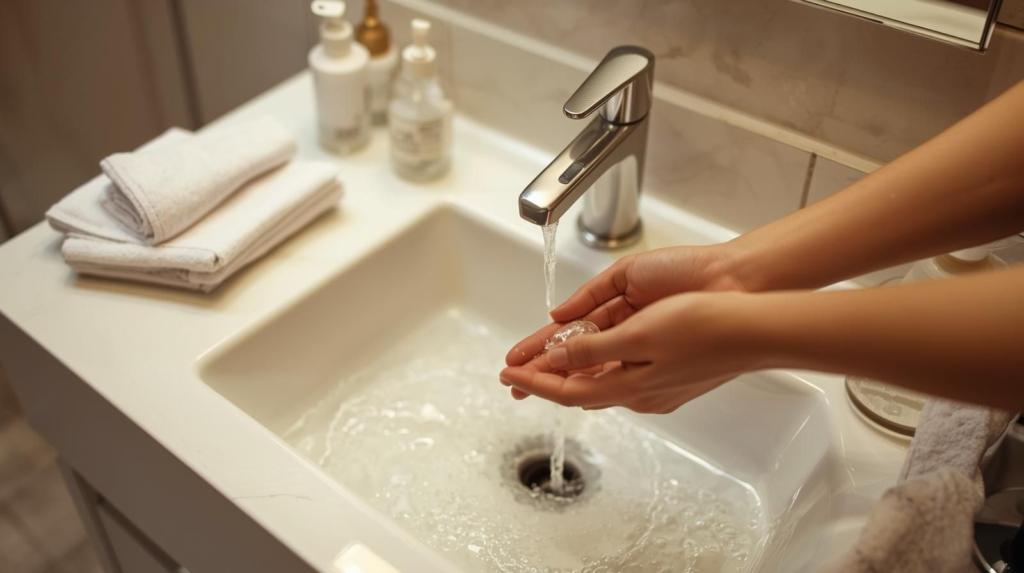 Empath parent recovery routine using water reset to release stress and recharge.