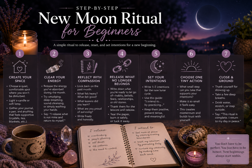 New Moon Ritual for Beginners: A Simple Reset for Sensitive Souls New moon ritual guide for beginners