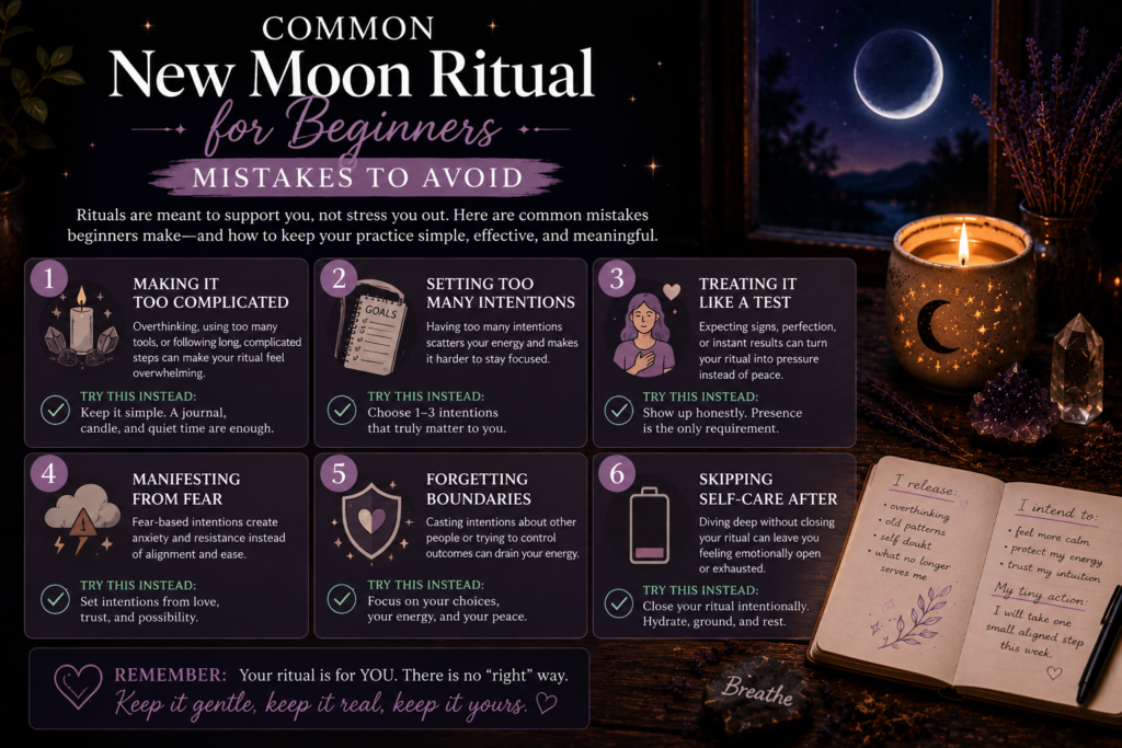New Moon Ritual for Beginners: A Simple Reset for Sensitive Souls New moon ritual mistakes to avoid