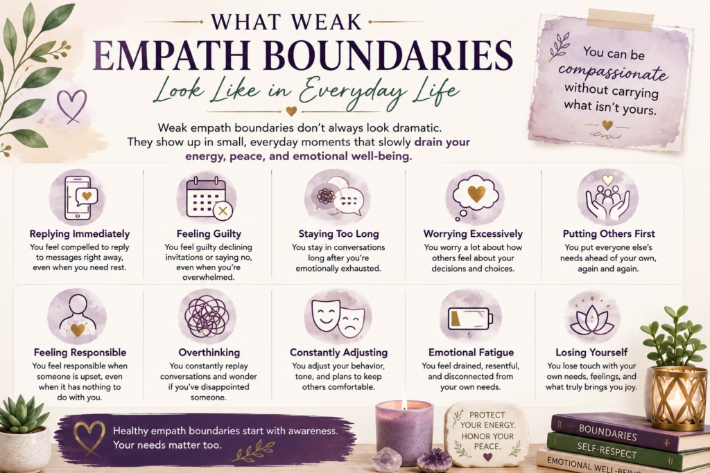 What Weak Empath Boundaries Look Like in Everyday Life