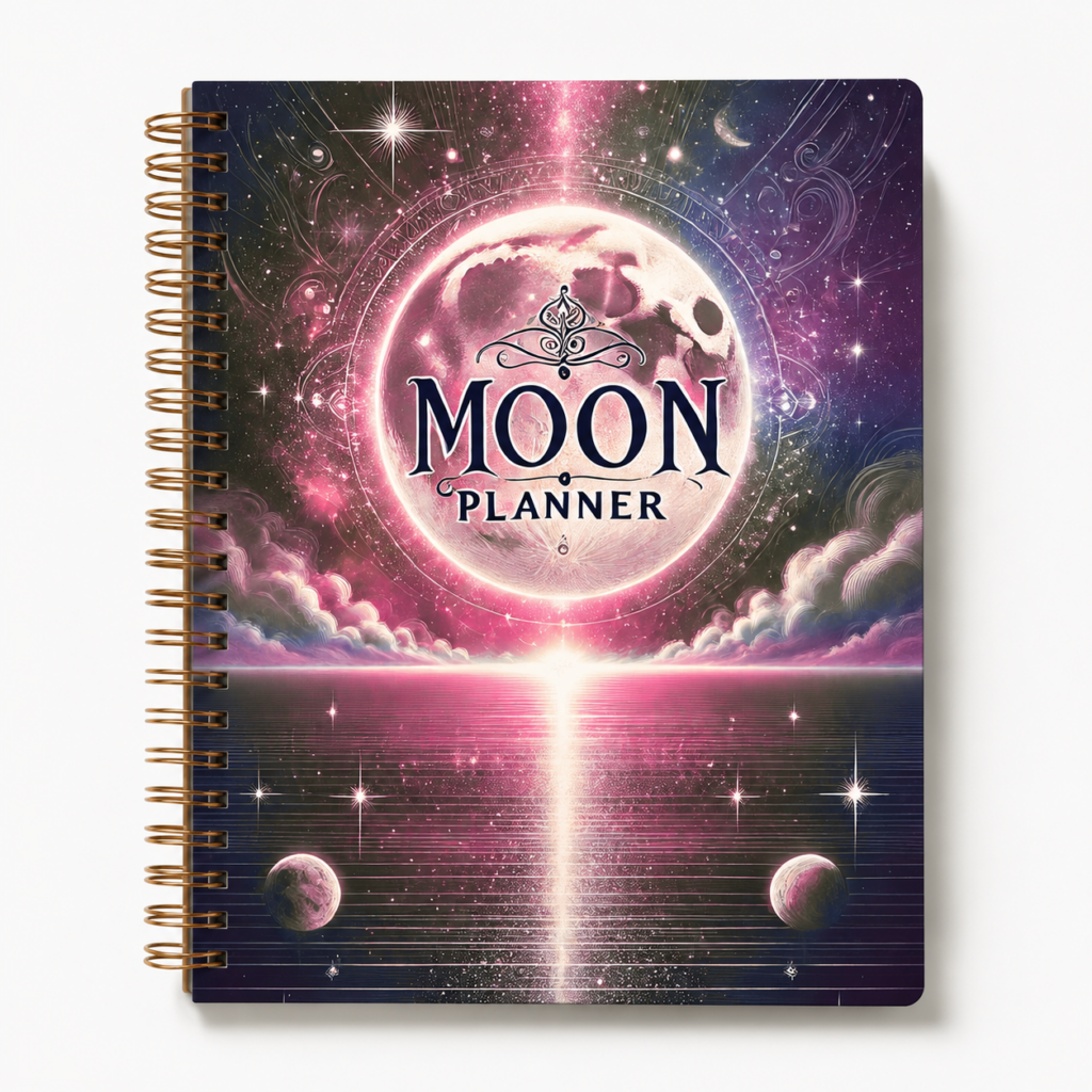Cosmic moon planner with celestial design