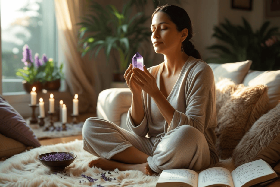 Moon Signs and Emotional Absorption Water Moon grounding ritual at home with crystal meditation, journaling, and infused water for emotional absorption release