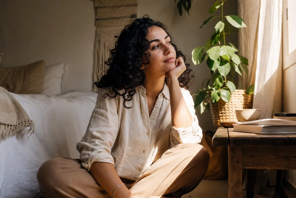 Why This Can Feel Spiritually Significant: Understanding Higher Self Connection Signs Person in a quiet everyday setting reflecting on how higher self connection signs is understood spiritually.
