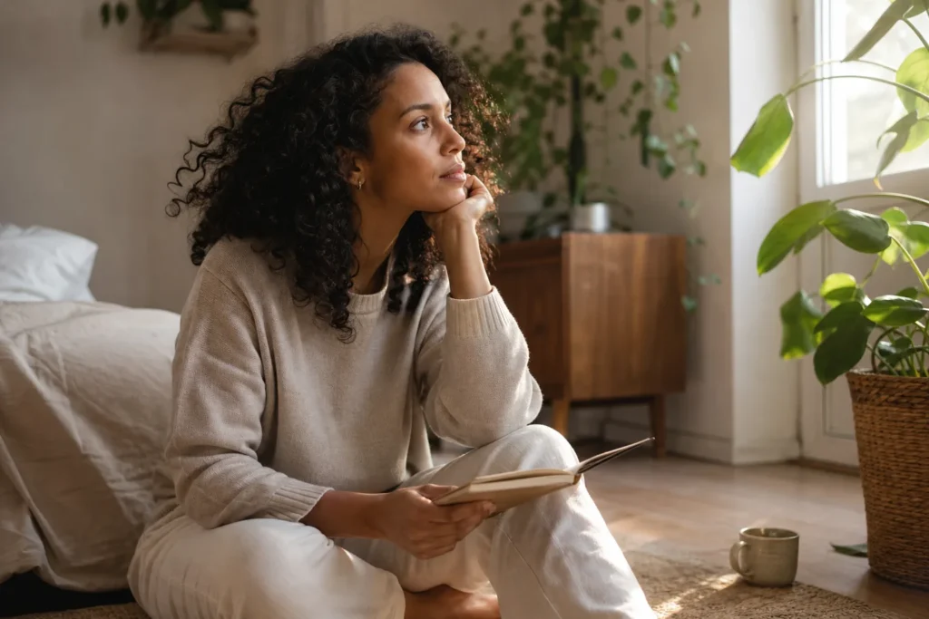 Why Some Dreams Feel Different | How Spiritual Dream Meaning of Being Pregnant Fits In Person in a quiet everyday setting reflecting on how spiritual dream meaning of being pregnant is understood spiritually.